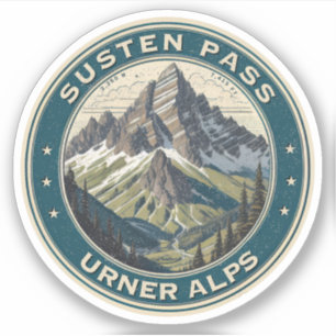 Sticker Col du Susten, route de montagne alpine suisse