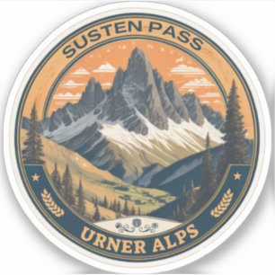 Sticker Col du Susten, route de montagne alpine suisse