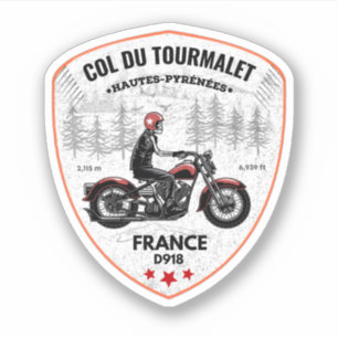Sticker Col du Tourmalet - visite de motobik