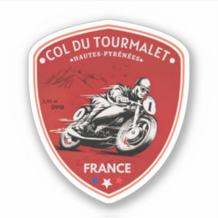 Sticker Col du Tourmalet - visite de motobik