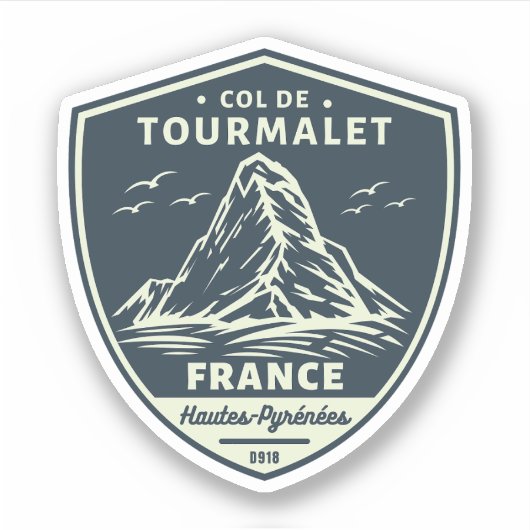 Sticker Col du Tourmalet - visite de motobik (Devant)