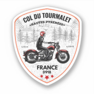 Sticker Col du Tourmalet-voyage montagne motobik passage f