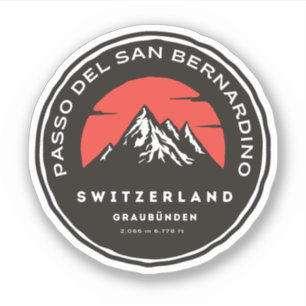 Sticker Col San Bernardino dans les plaids suisses moto