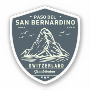 Sticker Col San Bernardino dans les plaids suisses moto
