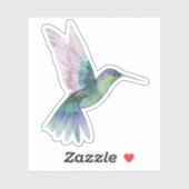 Sticker Colibri bleu vert Nature Faune (Feuille)