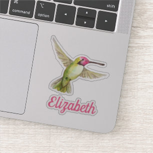 Sticker Colibri d'aquarelle avec votre nom