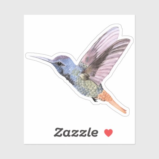 Sticker Colibri dessiné main (Feuille)