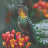 Sticker Colibri perché sur une fleur vive (Devant)