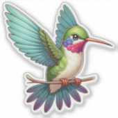 Sticker Colibri Throated Ruby-Throated (Devant)