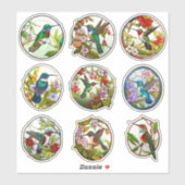Sticker Colibris en verre (Feuille)