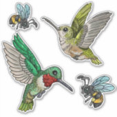 Sticker Colibris et abeilles (Devant)