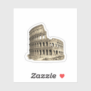 Sticker Colisée Romain Antique Colosseum Gravure