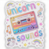 Sticker Collage de cassette de licorne (Devant)