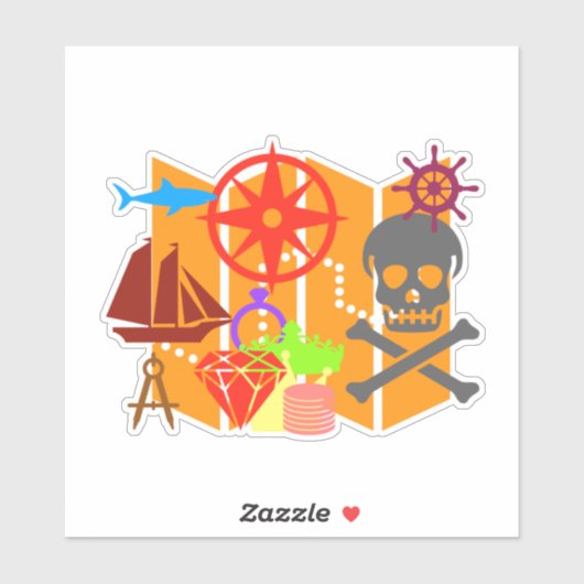 Sticker Collage de chasse au trésor (Feuille)