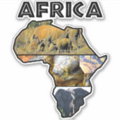 Sticker Collage de la faune du continent africain (Devant)