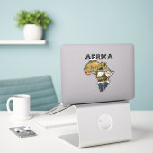 Sticker Collage de la faune du continent africain (Ordinateur portable sur le bureau)