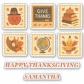 Sticker Collage du timbre de l'enseignant de Thanksgiving (Devant)
