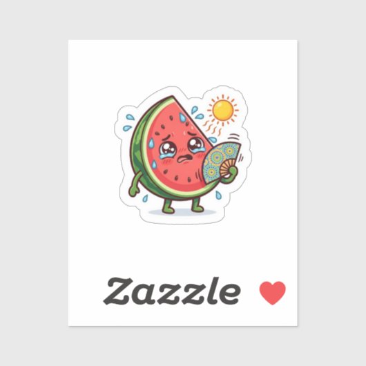 Sticker Collage mignon Kawaii Dallae de pastèque marocaine (Feuille)