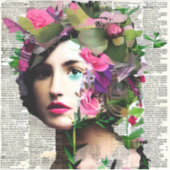 Sticker Collage papier pour femme vintage (Devant)