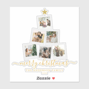 Sticker Collage photo de l'arbre de Noël