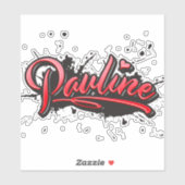 Sticker Collants de Pauline red Heart graffiti (Feuille)