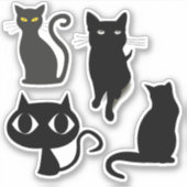 STICKER COLLECTE DE BÂTIMENTS COUPÉS EN CHAT NOIR (Devant)