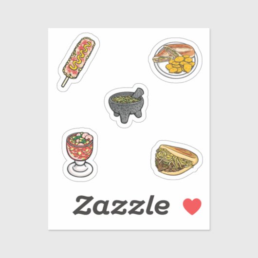 Sticker Collection alimentaire mexicaine (Feuille)
