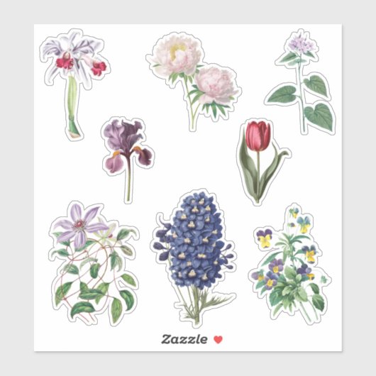 Sticker Collection botanique de fleurs vintages (Feuille)