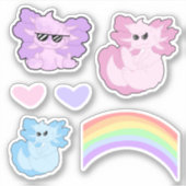 Sticker Collection Cute Axolotl (Devant)