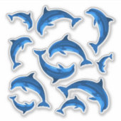 Sticker Collection Dauphins Bleus en forme (Devant)