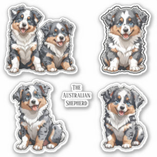 Sticker Collection d'autocollants bergers australiens