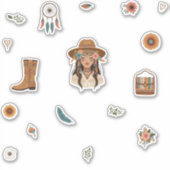 Sticker Collection d'autocollants Boho Chic Girl (Devant)