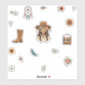 Sticker Collection d'autocollants Boho Chic Girl (Feuille)