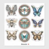 Sticker Collection d'autocollants Bugs et Papillons (Feuille)