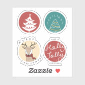 Sticker Collection d'autocollants de Noël (Feuille)