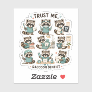 Sticker Collection d'autocollants de raton laveur dentiste