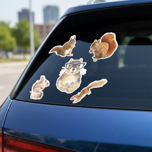 Sticker Collection d'autocollants d'écureuils