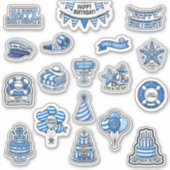 Sticker Collection d'autocollants Maritime Birthday Bash (Devant)