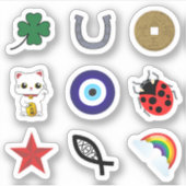 Sticker Collection d'autocollants pour symboles Lucky Char (Devant)