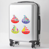 Sticker Collection de bateaux à voile jouets | Blanc ou Ef (Sur valise)