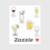Sticker Collection de boissons (Feuille)