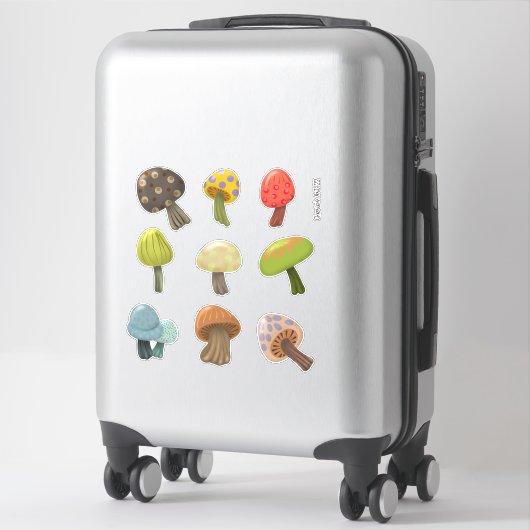 Sticker Collection de champignons les plus coupés (Sur valise)