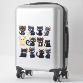 Sticker Collection de chats mignons (12 chats) (Sur valise)