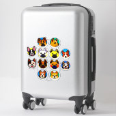 Sticker Collection de chiots de dessin animé mignons (Sur valise)