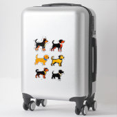 Sticker Collection de chiots de dessin animé mignons (Sur valise)