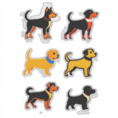 Sticker Collection de chiots de dessin animé mignons (Devant)
