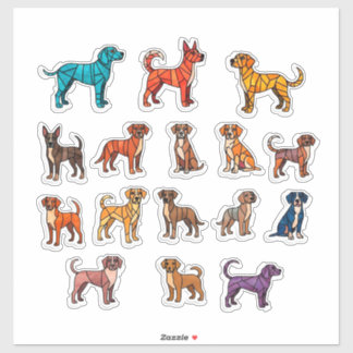 Sticker Collection de chiots de dessin animé mignons