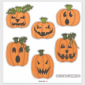 Sticker Collection de Citrouilles Éffrayants (Feuille)