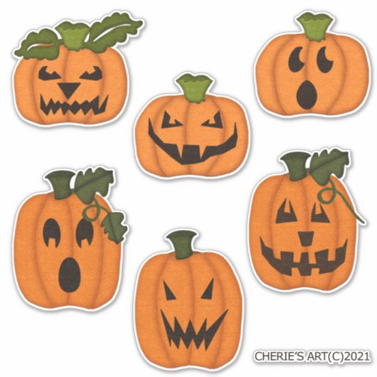 Sticker Collection de Citrouilles Éffrayants (Devant)