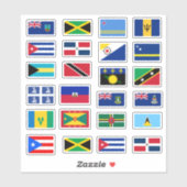 Sticker Collection de drapeaux des Caraïbes (Feuille)